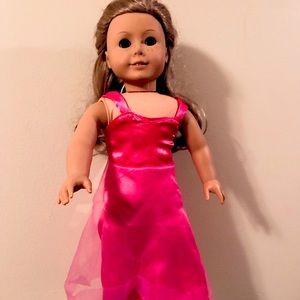American girl doll with dress and shoes
